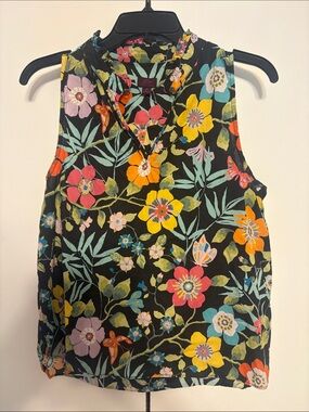 J. Crew / liberty  Floral V-Neck Sleeveless  top